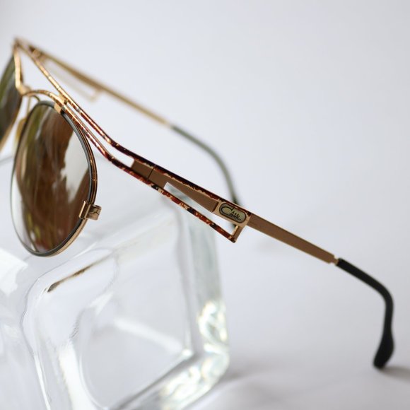 Cazal Gold & Tortoise Legend Art Deco Sunglasses 90s Designer Vintage main image 5